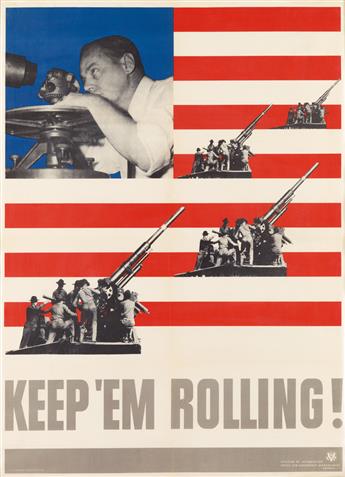 LEO LIONNI (1910-1999). KEEP EM ROLLING! Group of 4 posters. 1941. Each 40x29 inches, 101x75 cm. U.S. Government Printing Office, [Was